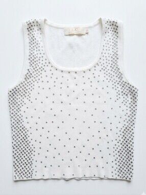 Womens tank top with ombré rhinestones